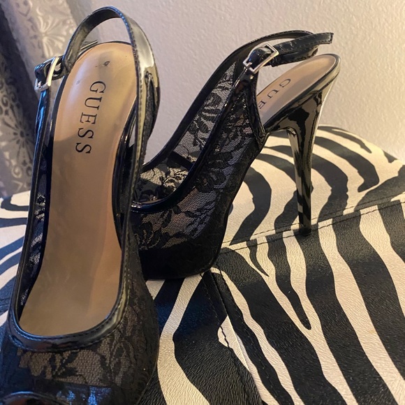 black lace guess heels - Picture 2 of 3